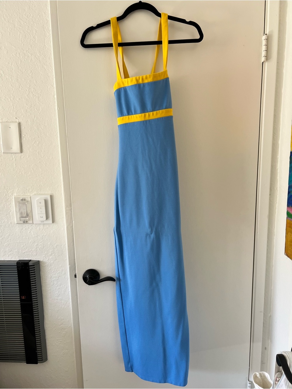 STAUD Blue and Yellow Maxi Dress